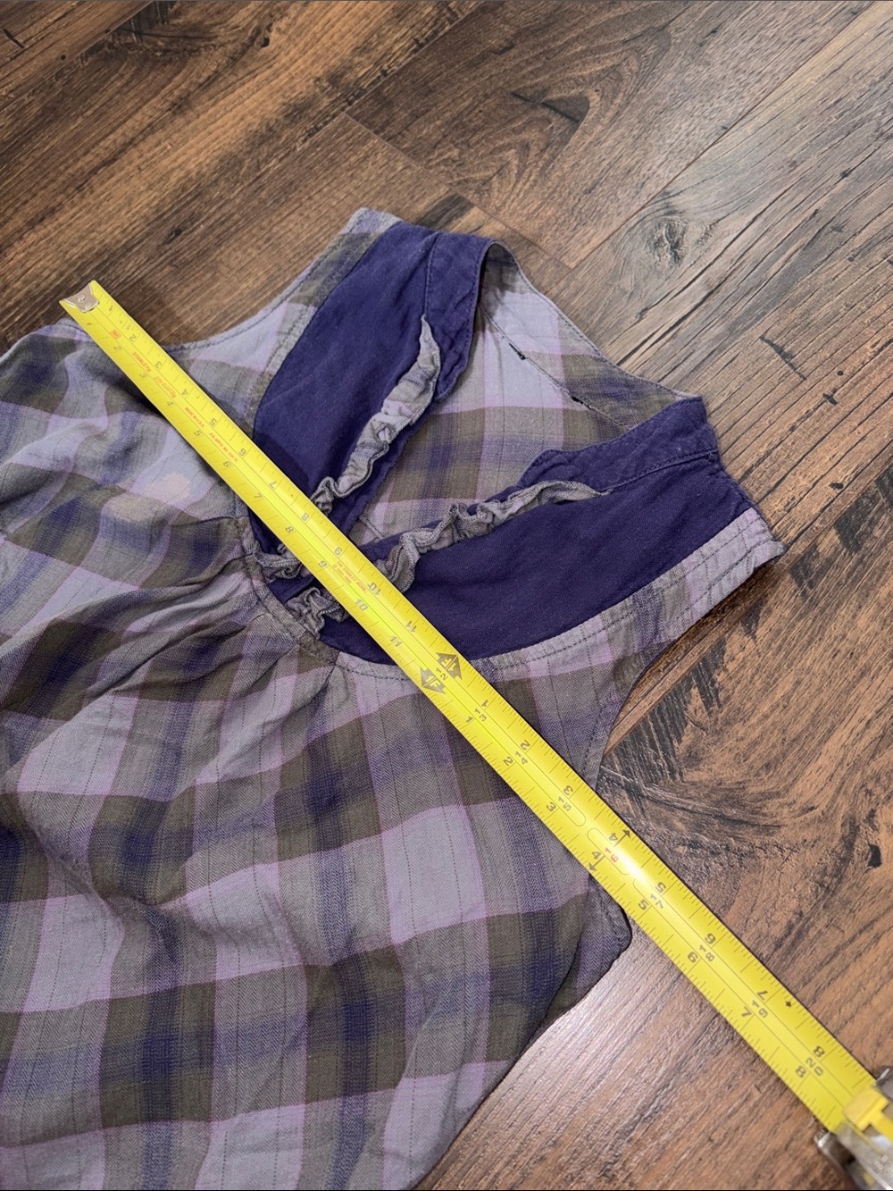 Volcom Purple Plaid Ruffle Yoke Tank - Picture 2 of 8